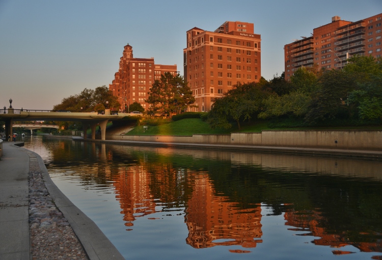 reflection of buildings on water